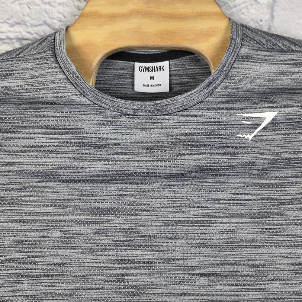 Gymshark Mens Arrival T-Shirt Grey Space Dye Active Training Top A2A11 Sz Medium